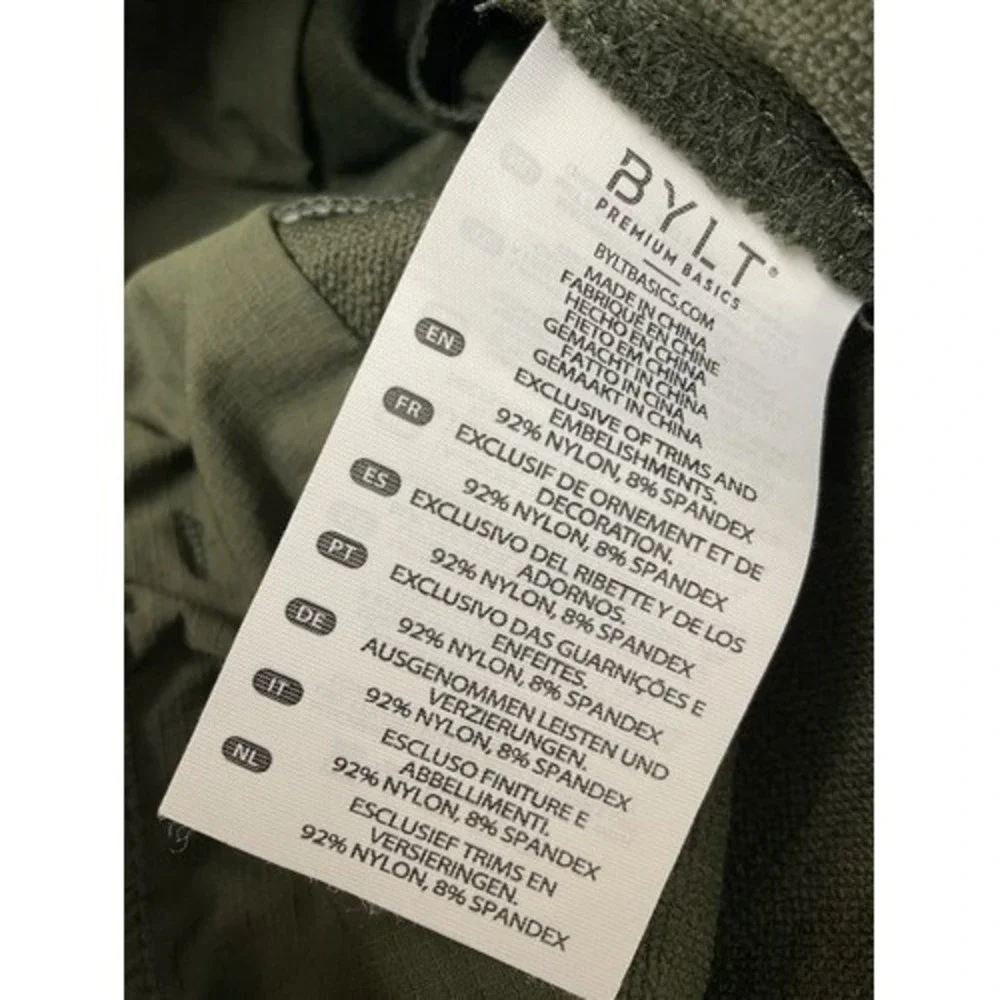 NWT BYLT Premium Basics Olive Stretch Cargo Ripstop Jogger Pants Men XL China